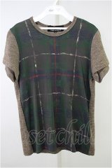 tricot COMME des GARCONS  / チェックウール半袖Tシャツ 【中古】 T-20-09-14-019-CD-TO-OD-ZH
