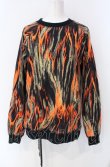 画像1: ヴィヴィアンウエストウッド 中古 / Raglan Flame Sweat スウェット  ブラック×オレンジ系  O-25-08-03-024-to-IG-OS (1)