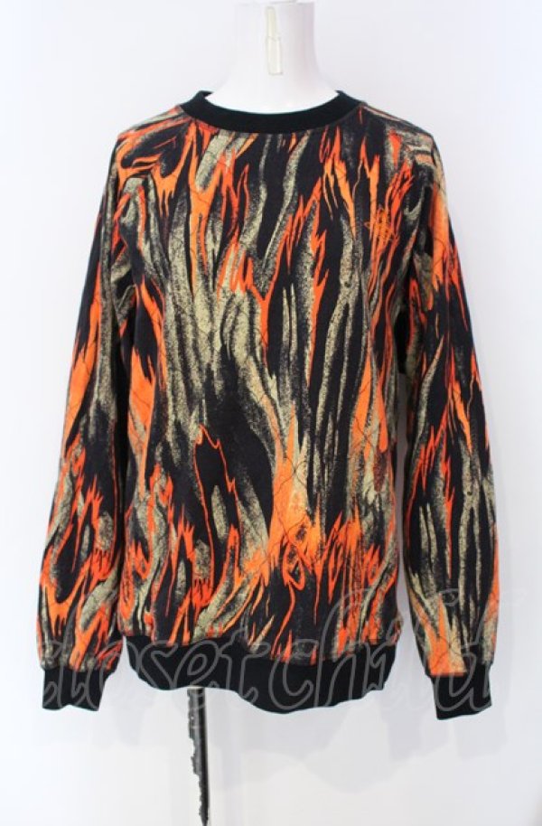画像1: ヴィヴィアンウエストウッド 中古 / Raglan Flame Sweat スウェット  ブラック×オレンジ系  O-25-08-03-024-to-IG-OS (1)