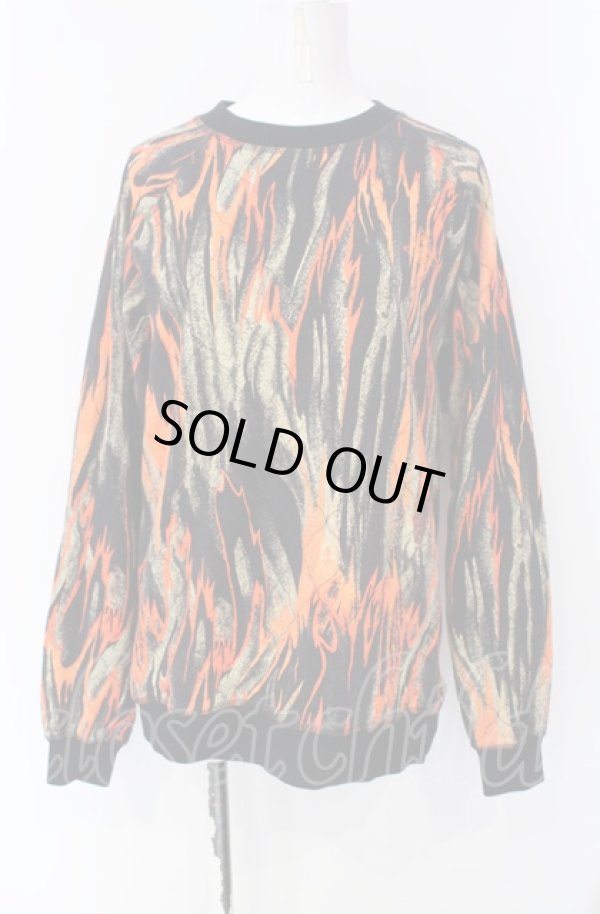 画像1: ヴィヴィアンウエストウッド 中古 / Raglan Flame Sweat スウェット  ブラック×オレンジ系  O-25-08-03-024-to-IG-ZH (1)