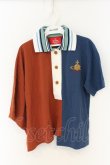 画像1: ヴィヴィアンウエストウッド 中古 / リメイクPOLOトップ オーブスター刺繍 00 ネイビーｘレンガ  O-26-07-05-016-to-YM-ZH (1)