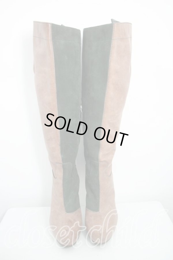画像2: 【SALE】【36%OFF】レザーバイカラーロングブーツ ヴィヴィアンウエストウッド 中古   H-23-01-29-151-sh-OD-ZH (2)