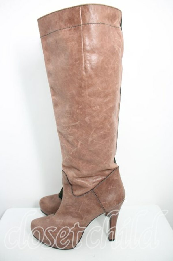 画像3: 【SALE】【36%OFF】レザーバイカラーロングブーツ ヴィヴィアンウエストウッド 中古   H-23-01-29-151-sh-OD-ZH (3)