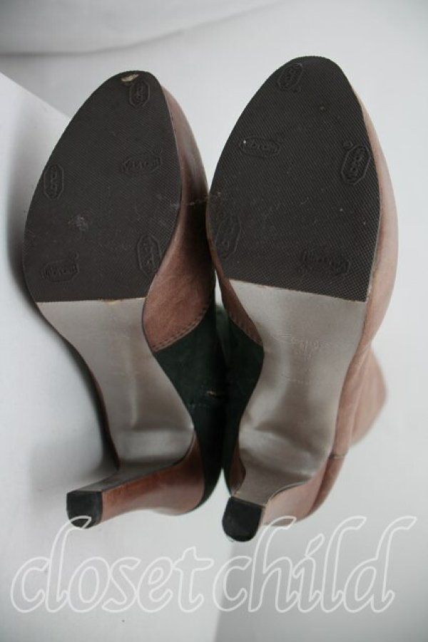 画像5: 【SALE】【36%OFF】レザーバイカラーロングブーツ ヴィヴィアンウエストウッド 中古   H-23-01-29-151-sh-OD-ZH (5)