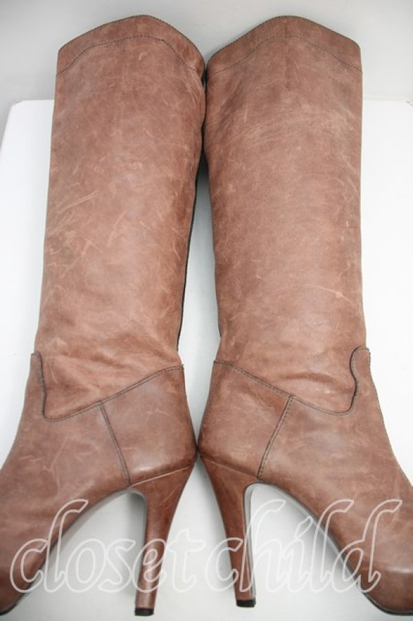 画像7: 【SALE】【36%OFF】レザーバイカラーロングブーツ ヴィヴィアンウエストウッド 中古   H-23-01-29-151-sh-OD-ZH (7)