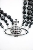 画像2: BLACK AGATE THREE ROW BAS RELIEF CHOKE ヴィヴィアンウエストウッド 中古   23-05-14-135h-1-nl-OD-ZH (2)