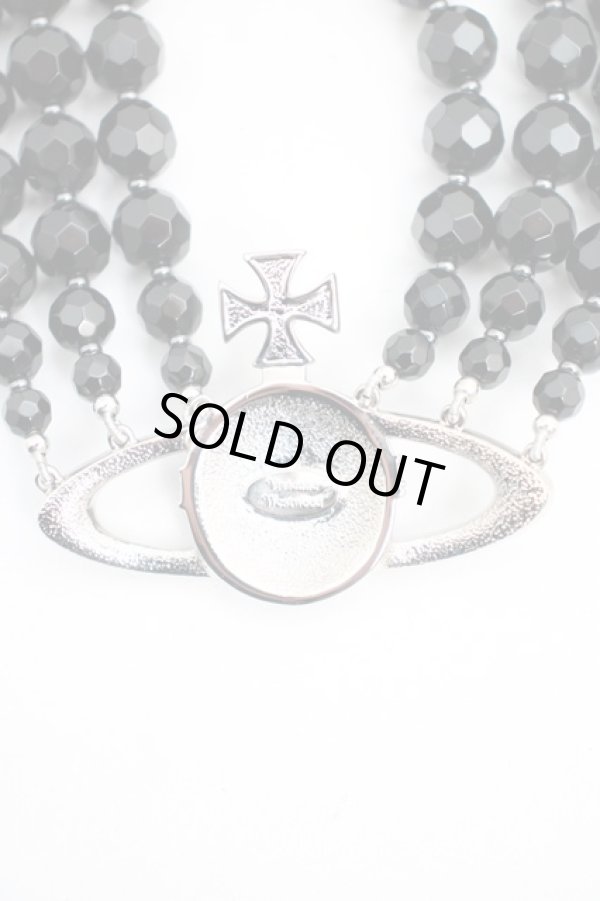 画像3: BLACK AGATE THREE ROW BAS RELIEF CHOKE ヴィヴィアンウエストウッド 中古   23-05-14-135h-1-nl-OD-ZH (3)