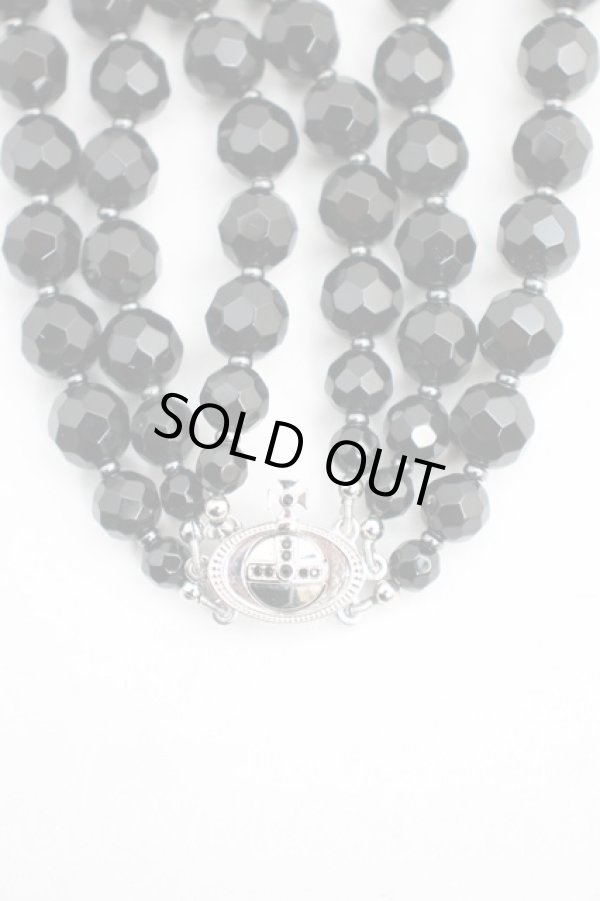 画像4: BLACK AGATE THREE ROW BAS RELIEF CHOKE ヴィヴィアンウエストウッド 中古   23-05-14-135h-1-nl-OD-ZH (4)