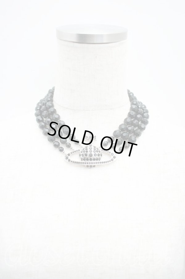 画像5: BLACK AGATE THREE ROW BAS RELIEF CHOKE ヴィヴィアンウエストウッド 中古   23-05-14-135h-1-nl-OD-ZH (5)