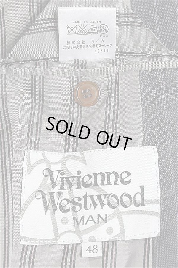 画像6: 【SALE】【10%OFF】 ストライプジャケット&パンツセットアップ ヴィヴィアンウエストウッド MAN 中古   I-23-06-10-026-jc-HD-ZI (6)