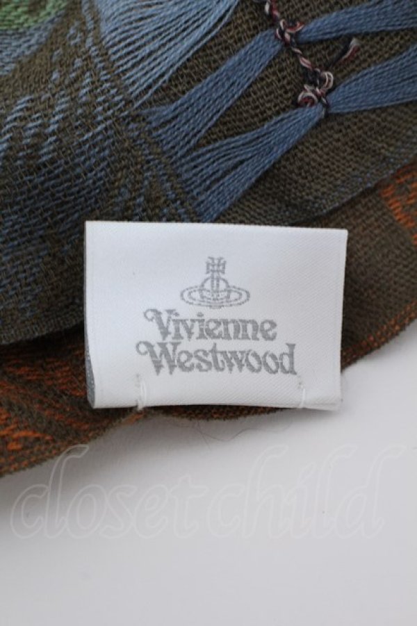 画像2: 大判ストール ヴィヴィアンウエストウッド 中古   S-23-07-30-015-gd-AS-ZS (2)