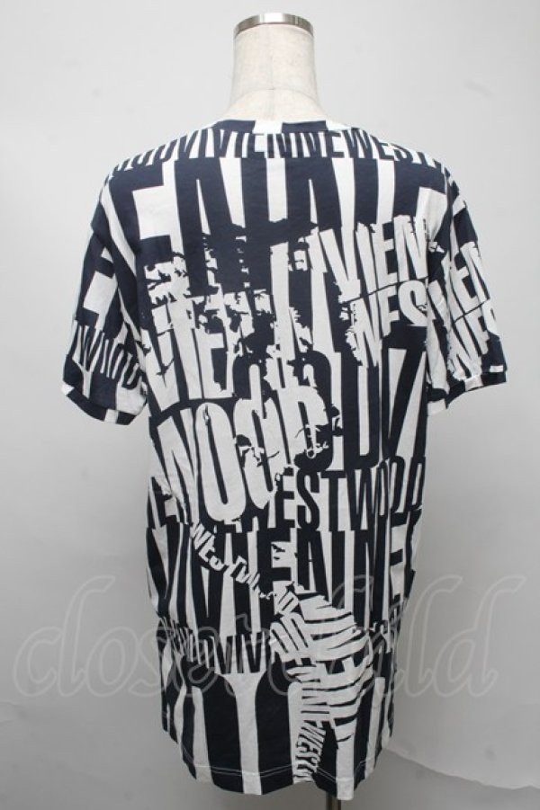 画像2: ヴィヴィアンウエストウッド 中古 / 総柄Tシャツ L 紺x白  S-25-07-13-003-to-AS-ZY (2)