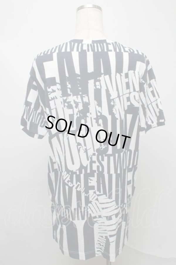 画像2: ヴィヴィアンウエストウッド 中古 / 総柄Tシャツ L 紺ｘ白  S-25-07-13-003-to-AS-ZY (2)