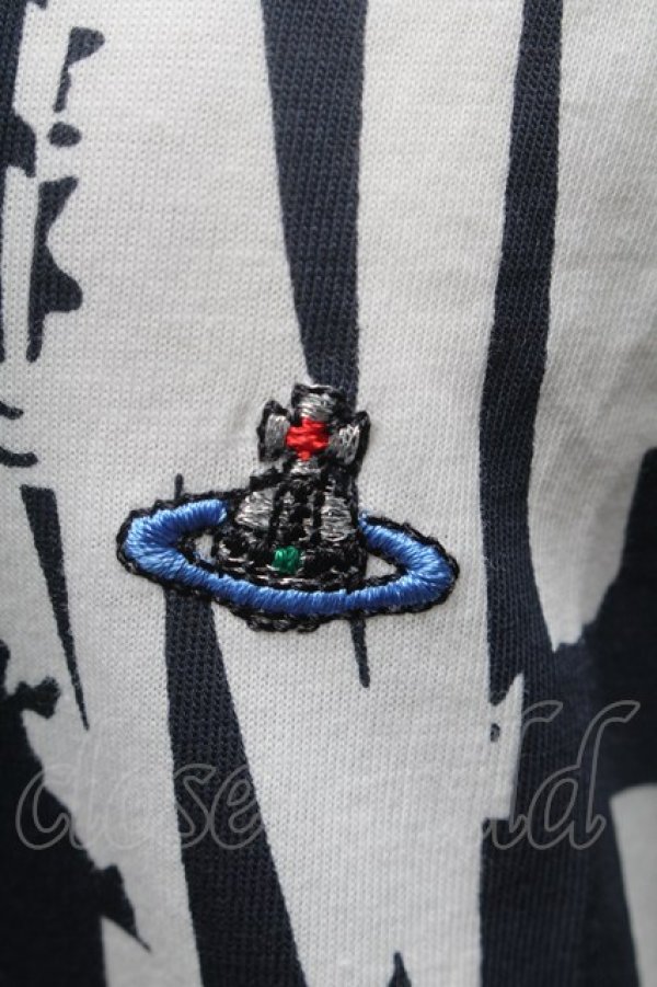 画像3: ヴィヴィアンウエストウッド 中古 / 総柄Tシャツ L 紺x白  S-25-07-13-003-to-AS-ZY (3)