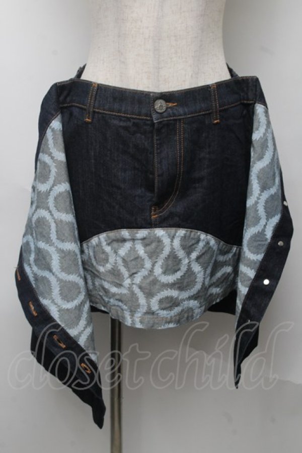 画像5: ANGLOMANIA 中古 / スクイグルデニムスカート 27 紺  S-25-07-13-028-sk-AS-ZS (5)