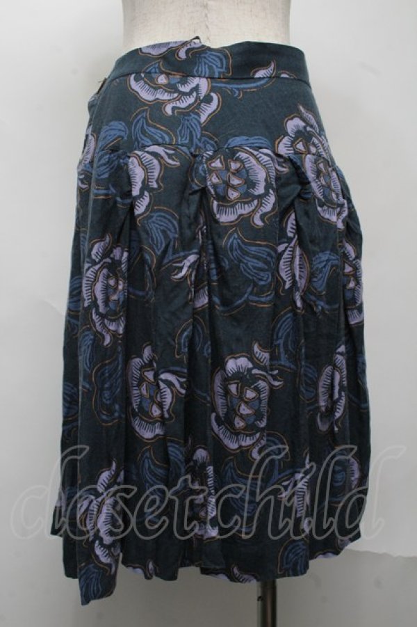 画像2: ヴィヴィアンウエストウッド 中古 / 総柄スカート 2 紺  S-25-07-13-030-sk-AS-ZS (2)