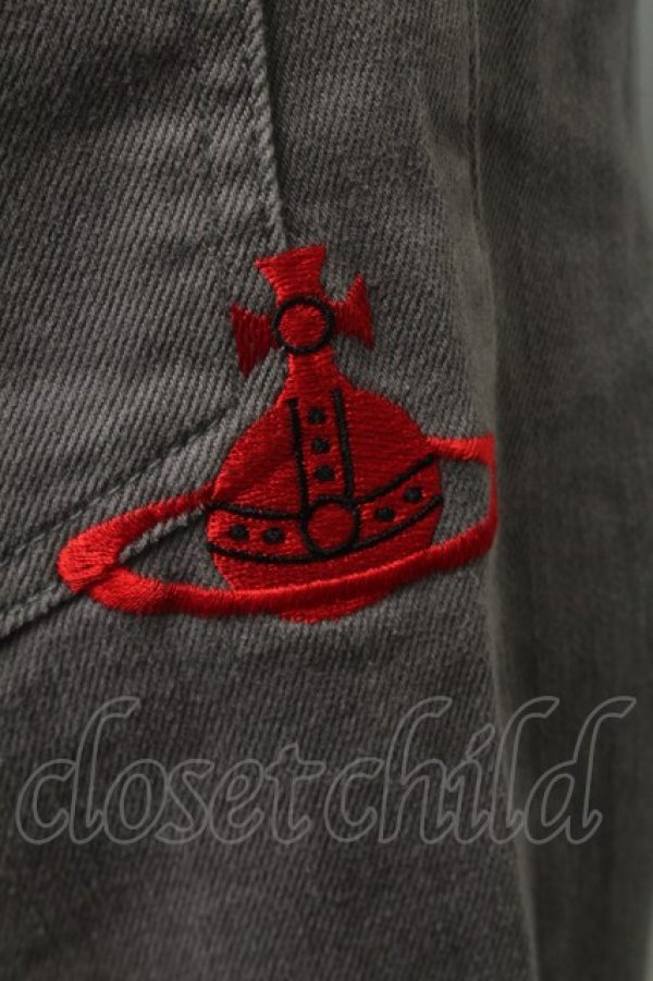 画像3: ヴィヴィアンウエストウッド MAN 中古 / オーブ刺繍デニムパンツ 44 グレー  S-25-07-13-040-pa-AS-ZY (3)