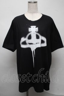 ヴィヴィアンウエストウッド 中古 / SPRAY ORB CLASSIC Tシャツ  黒  S-25-07-13-007-bl-HR-ZS ヴィヴィアンウエストウッド 中古 / SPRAY ORB CLASSIC Tシャツ