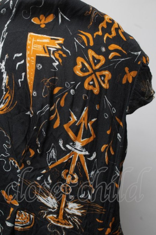 画像3: ヴィヴィアンウエストウッド 中古 //総柄ワンピース 40 黒  S-25-07-13-009-op-AS-ZS (3)