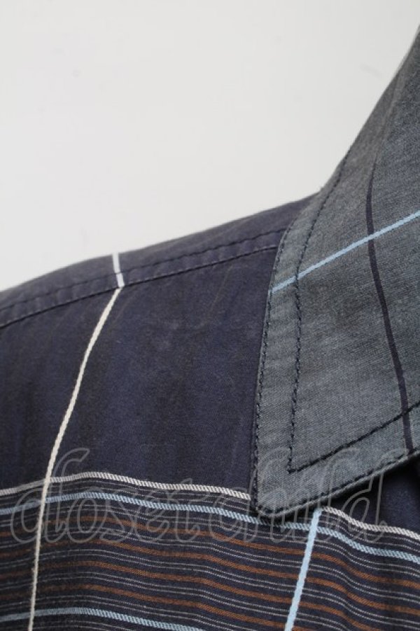 画像3: ヴィヴィアンウエストウッド MAN 中古 / 切替チェックシャツ II グレー  S-25-07-13-011-bl-AS-ZH (3)