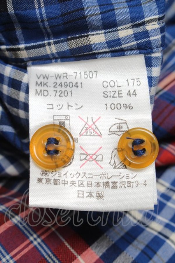 画像4: ヴィヴィアンウエストウッド MAN 中古 / チェックシャツ 46 紺x赤  S-25-07-13-012-ts-AS-ZS (4)