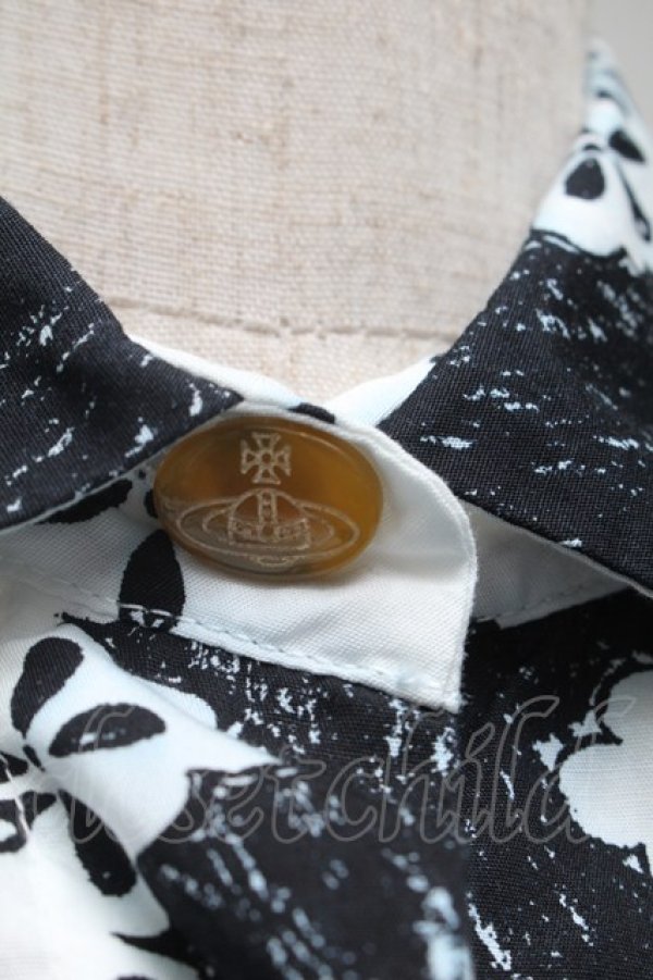 画像3: ヴィヴィアンウエストウッド 中古 / フラワープリントシャツ  白  S-25-07-13-019-bl-AS-ZY (3)