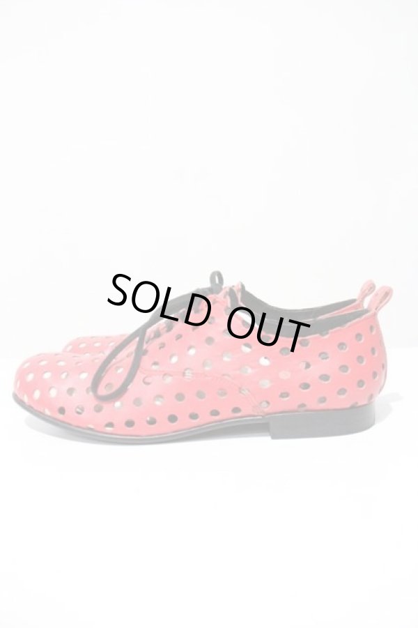 画像2: COMME des GARCONS / 血と薔薇パンチングレザーシューズ 25CM 赤Ｘ黒 I-24-03-19-007-sh-HD-ZI (2)