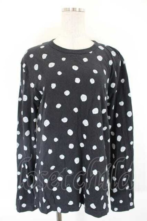 画像1: COMME des GARCONS / ドット長袖カットソー  黒Ｘ白 I-26-07-29-019-to-SA-ZI (1)