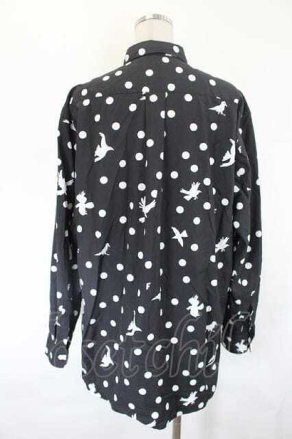 画像2: COMME des GARCONS / ＦＩＬＩＰ　ＰＡＧＷＳＫＩプリント長袖シャツ S 黒Ｘ白 I-26-07-29-022-bl-SA-ZI (2)