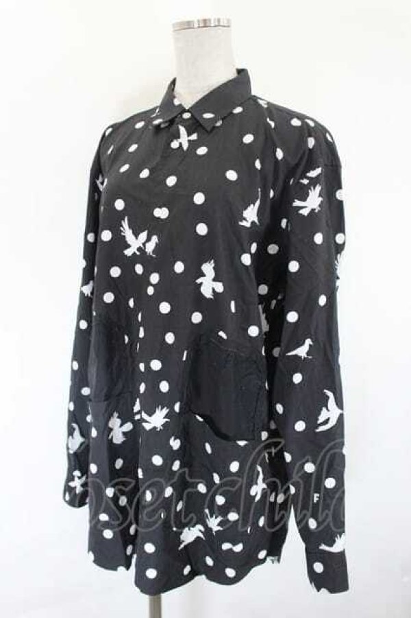 画像3: COMME des GARCONS / ＦＩＬＩＰ　ＰＡＧＷＳＫＩプリント長袖シャツ S 黒Ｘ白 I-26-07-29-022-bl-SA-ZI (3)