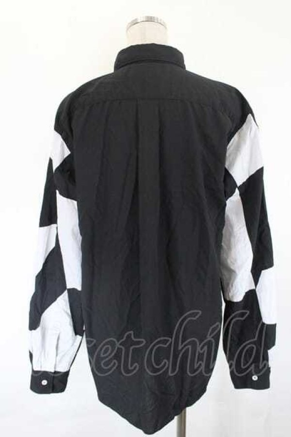 画像2: COMME des GARCONS / ２カラーデザイン長袖シャツ M 黒Ｘ白 I-26-07-29-023-bl-SA-ZI (2)