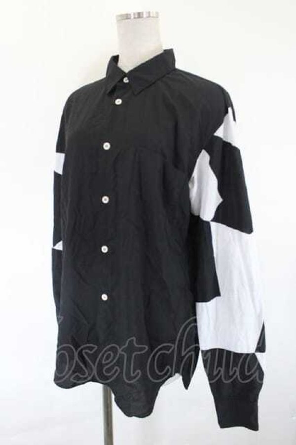 画像3: COMME des GARCONS / ２カラーデザイン長袖シャツ M 黒Ｘ白 I-26-07-29-023-bl-SA-ZI (3)