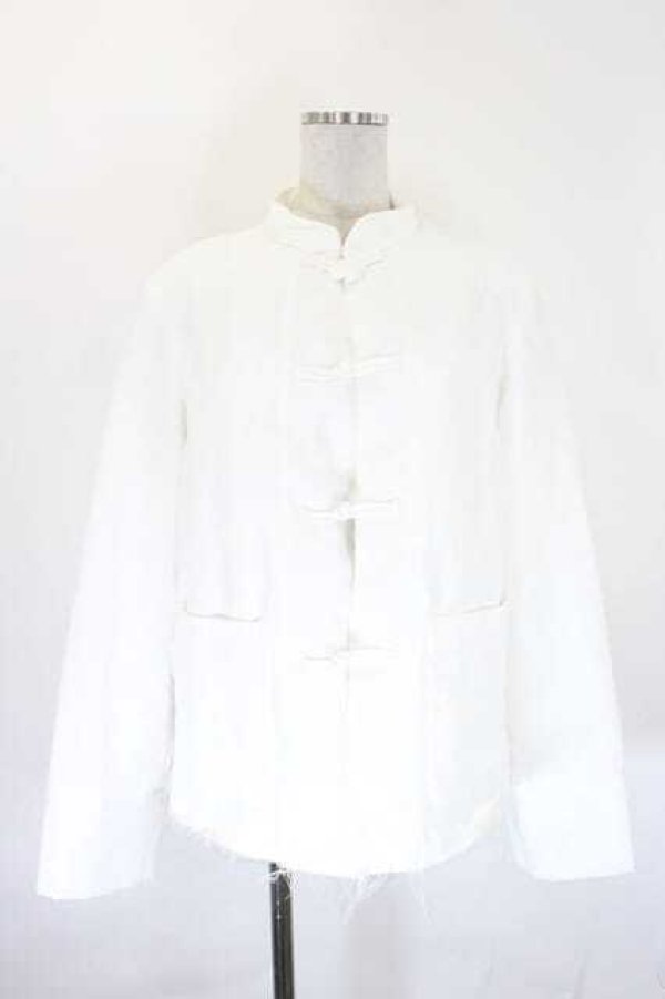 画像1: COMME des GARCONS / チャイナシャツジャケット S 白 I-26-07-29-024-jc-SA-ZI (1)