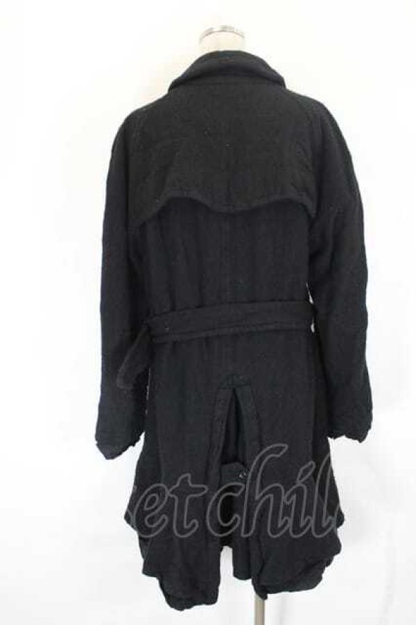 画像2: COMME des GARCONS / ウール縮絨トレンチコート S 黒 I-26-07-29-026-co-SA-ZI (2)