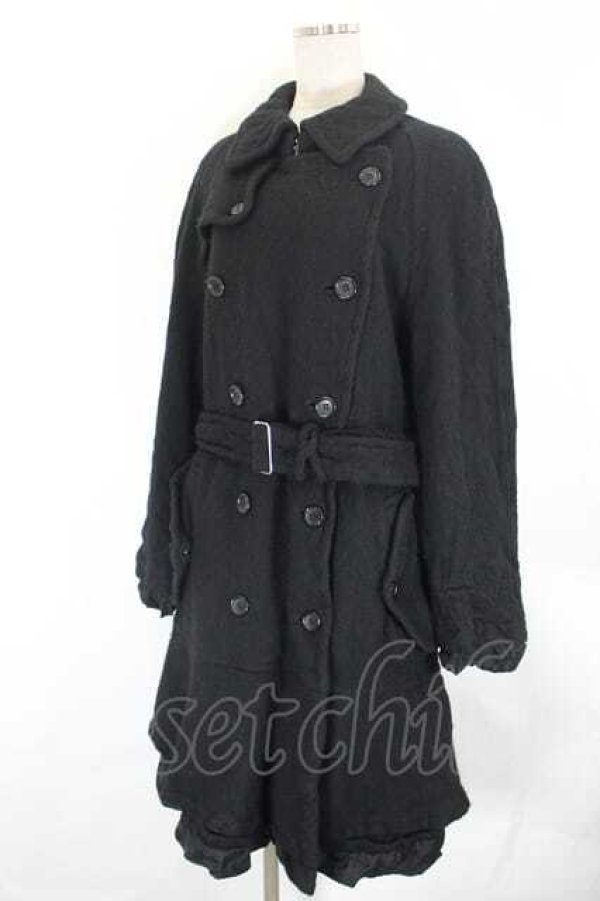 画像3: COMME des GARCONS / ウール縮絨トレンチコート S 黒 I-26-07-29-026-co-SA-ZI (3)