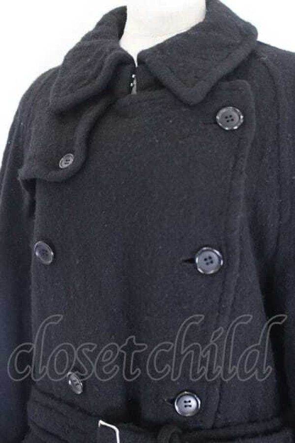 画像4: COMME des GARCONS / ウール縮絨トレンチコート S 黒 I-26-07-29-026-co-SA-ZI (4)