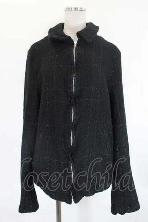 画像1: COMME des GARCONS / ラメチェックブルゾン M 黒Ｘラメ I-26-07-29-027-jc-SA-ZI (1)