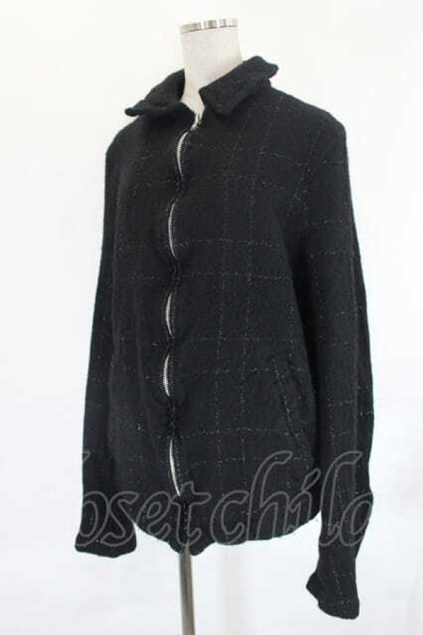 画像3: COMME des GARCONS / ラメチェックブルゾン M 黒Ｘラメ I-26-07-29-027-jc-SA-ZI (3)