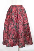 画像2: COMME des GARCONS / ラメフラワー総柄スカート  黒Ｘ赤 I-26-07-29-028-sk-SA-ZI (2)