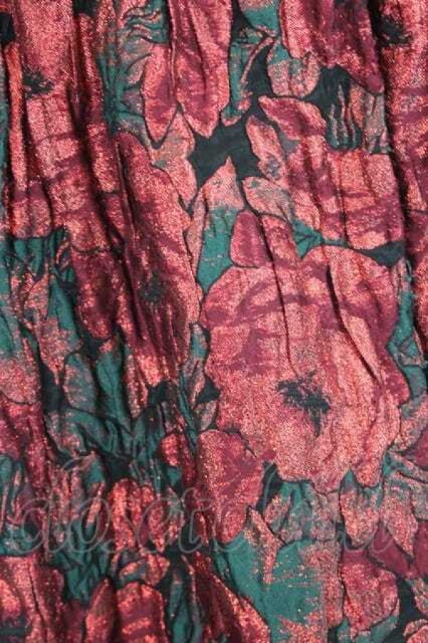 画像4: COMME des GARCONS / ラメフラワー総柄スカート  黒Ｘ赤 I-26-07-29-028-sk-SA-ZI (4)