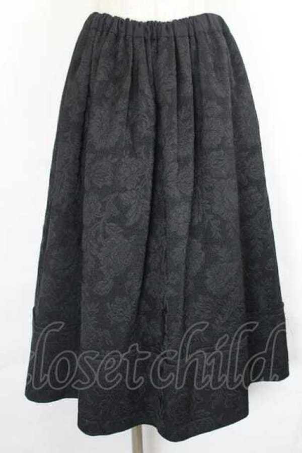 画像1: COMME des GARCONS / フラワージャガードイージースカート  黒 I-26-07-29-029-sk-SA-ZI (1)