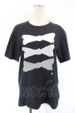 画像1: COMME des GARCONS / ドットリボンプリントＴシャツ L 黒Ｘ白 I-26-07-29-004-to-SA-ZI (1)