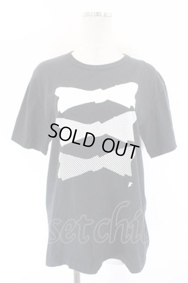 画像1: COMME des GARCONS / ドットリボンプリントＴシャツ L 黒Ｘ白 I-26-07-29-004-to-SA-ZH (1)