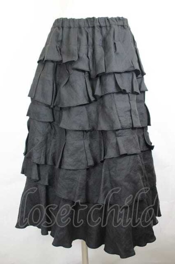 画像1: COMME des GARCONS / 段フリルスカート M 黒 I-26-07-29-033-sk-SA-ZI (1)