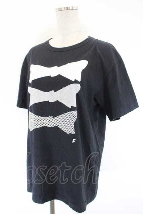画像3: COMME des GARCONS / ドットリボンプリントＴシャツ L 黒Ｘ白 I-26-07-29-004-to-SA-ZI (3)