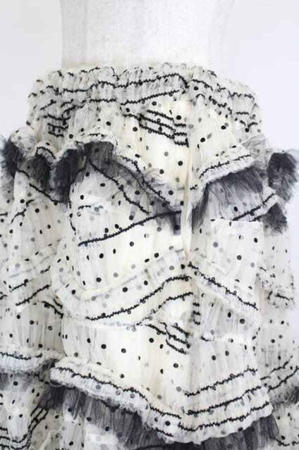 画像3: COMME des GARCONS / オーガンジーフロッキードットスカート  アイボリーＸ黒 I-26-07-29-034-sk-SA-ZI (3)