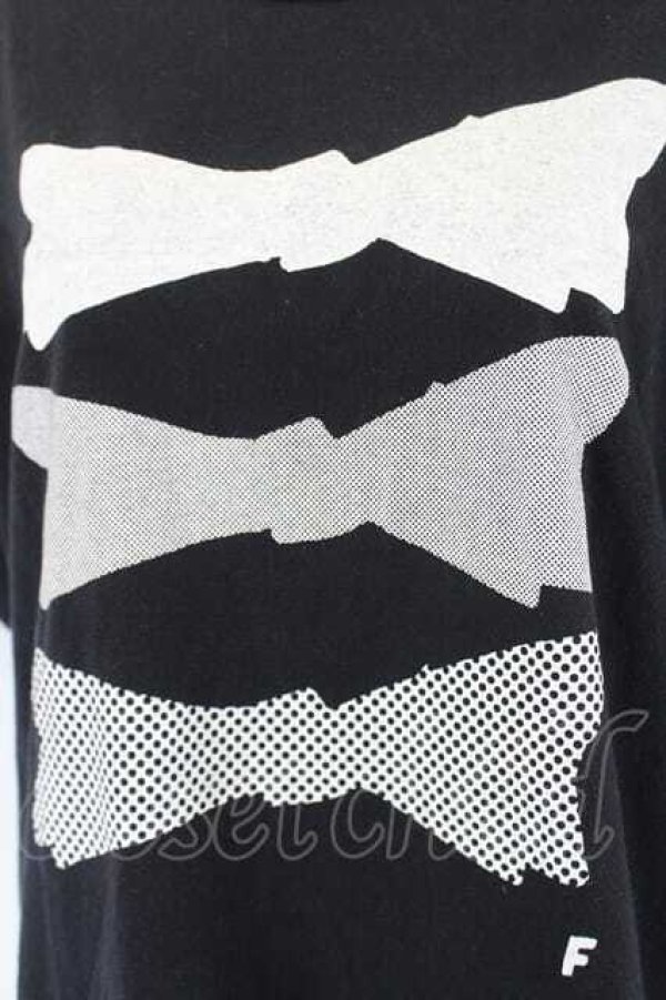 画像4: COMME des GARCONS / ドットリボンプリントＴシャツ L 黒Ｘ白 I-26-07-29-004-to-SA-ZI (4)
