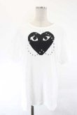 画像1: COMME des GARCONS / ブラックハートスタッズハーフスリーブＴシャツ M 白Ｘ黒 I-26-07-29-005-to-SA-ZI (1)