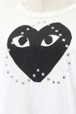 画像4: COMME des GARCONS / ブラックハートスタッズハーフスリーブＴシャツ M 白Ｘ黒 I-26-07-29-005-to-SA-ZI (4)