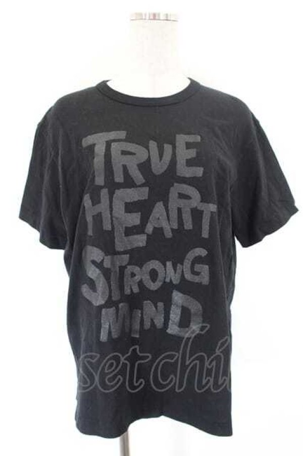 画像1: COMME des GARCONS / ラメ英字プリントＴシャツ L 黒 I-26-07-29-007-to-SA-ZI (1)
